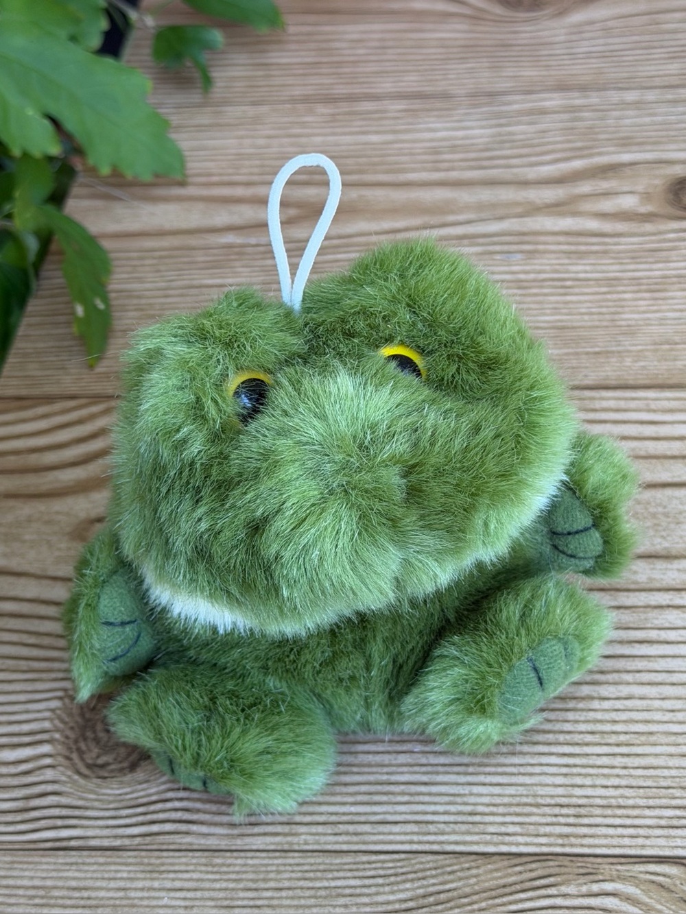Purr-Fection By MJC 1988 Vintage Green Frog Soft Plush Stuffed Animal 4”